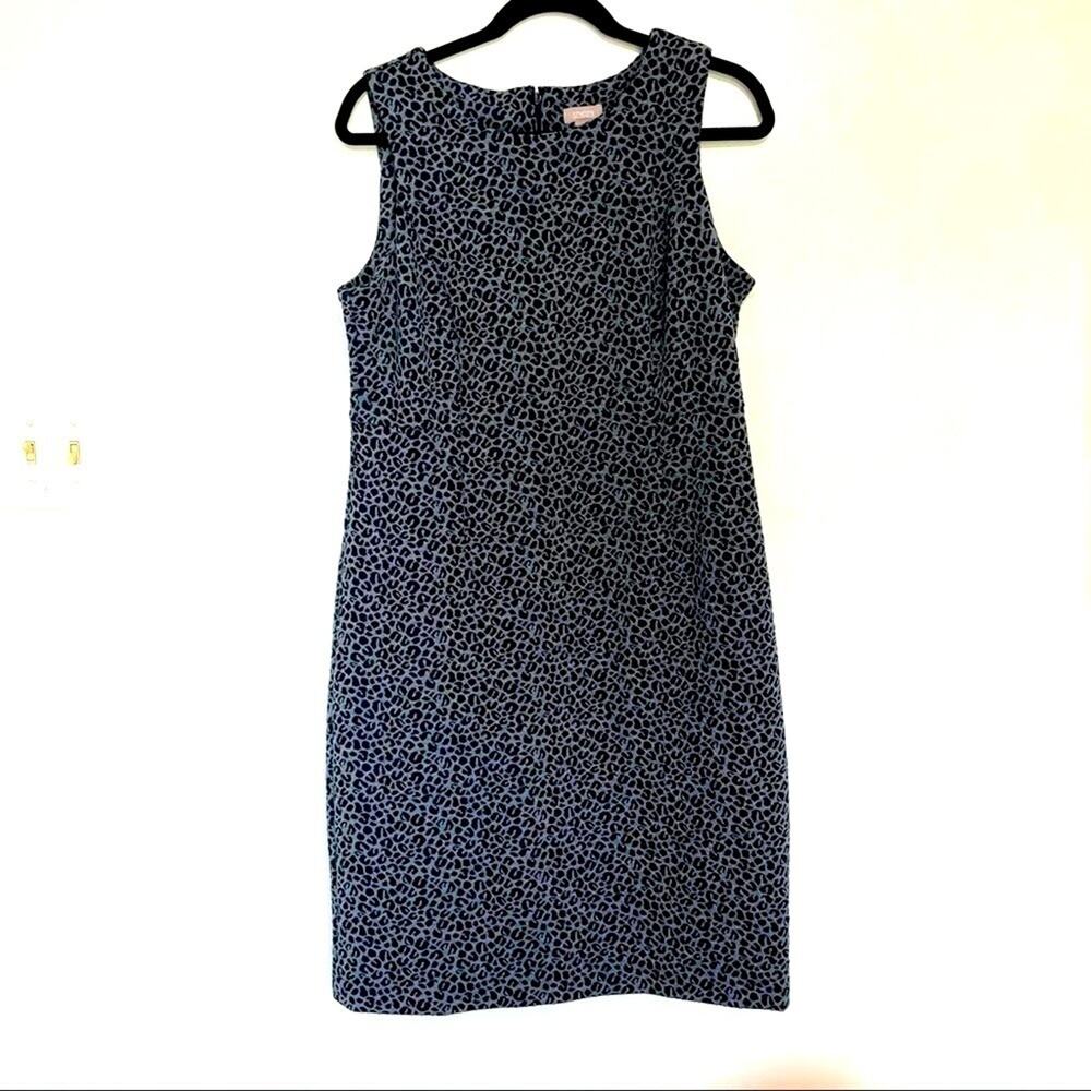 Chico’s Gray Black Animal Print Sleeveless‎ Dress Women's Size 8